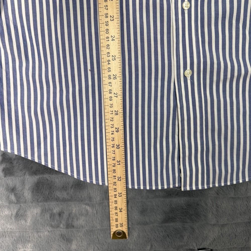 Jos A Bank Dress Shirt Mens 16.5 34/35 Blue Stripe Tailored Fit Long Sleeve - Picture 3 of 6
